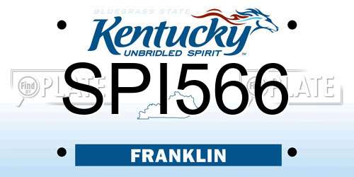 SPI566 Kentucky License Plate