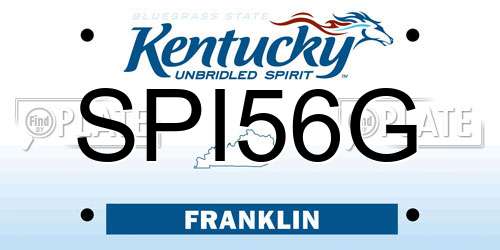 SPI56G Kentucky License Plate