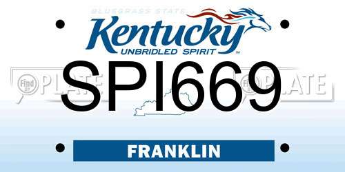SPI669 Kentucky License Plate