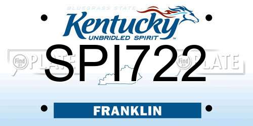 SPI722 Kentucky License Plate