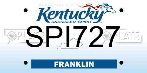 SPI727 Kentucky License Plate