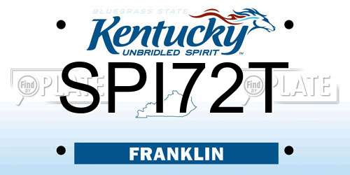 SPI72T Kentucky License Plate