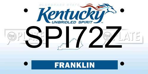 SPI72Z Kentucky License Plate
