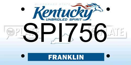 SPI756 Kentucky License Plate