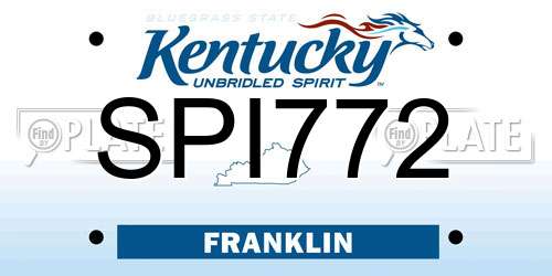 SPI772 Kentucky License Plate