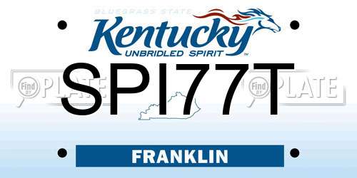 SPI77T Kentucky License Plate