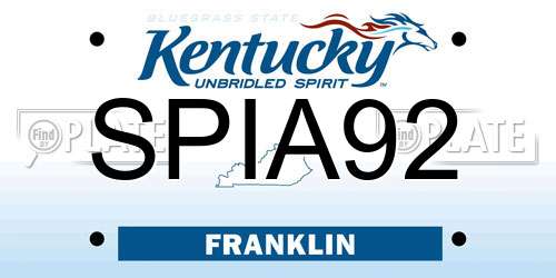 SPIA92 Kentucky License Plate