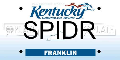 SPIDR Kentucky License Plate