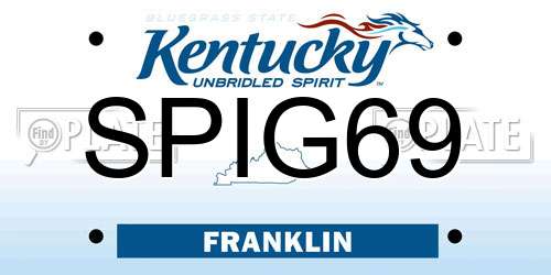 SPIG69 Kentucky License Plate