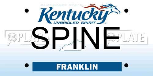 SPINE Kentucky License Plate