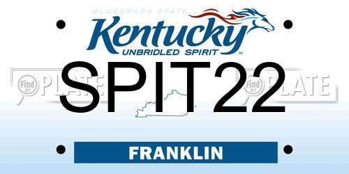 SPIT22 Kentucky License Plate