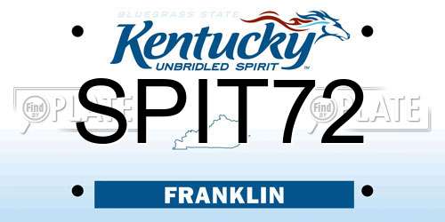 SPIT72 Kentucky License Plate