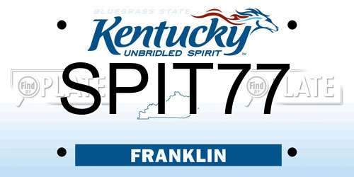 SPIT77 Kentucky License Plate