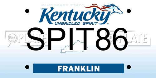 SPIT86 Kentucky License Plate