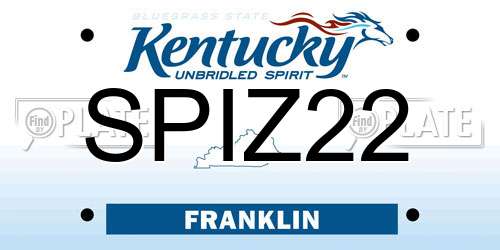SPIZ22 Kentucky License Plate
