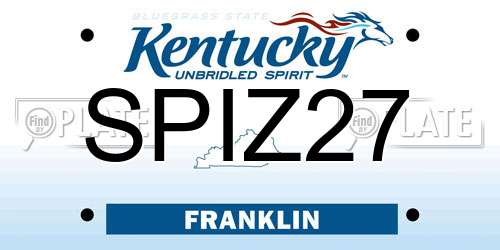 SPIZ27 Kentucky License Plate