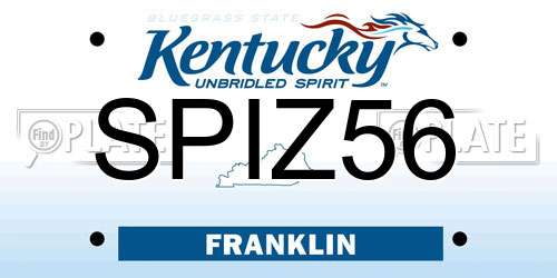 SPIZ56 Kentucky License Plate