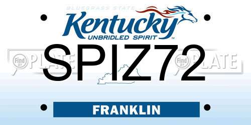 SPIZ72 Kentucky License Plate