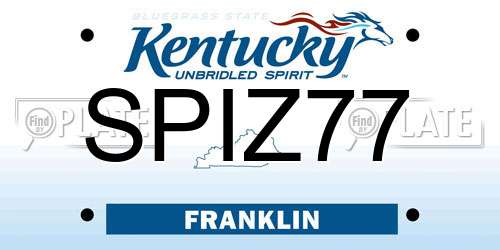 SPIZ77 Kentucky License Plate
