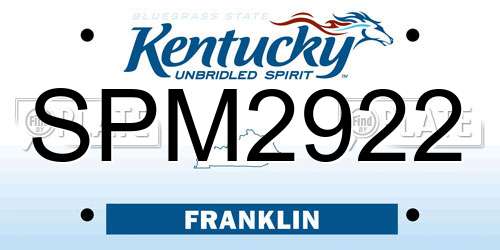 SPM2922 Kentucky License Plate