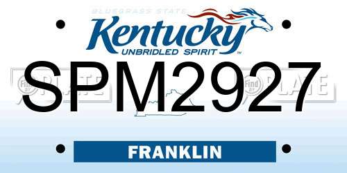 SPM2927 Kentucky License Plate