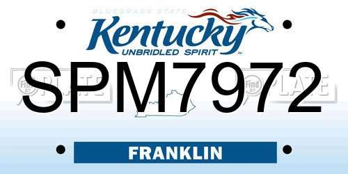 SPM7972 Kentucky License Plate