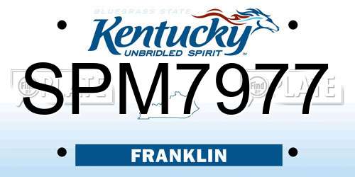 SPM7977 Kentucky License Plate