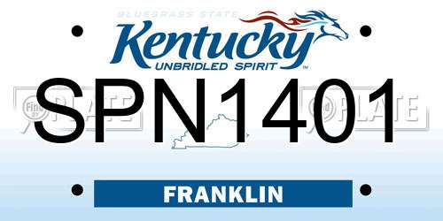 SPN1401 Kentucky License Plate