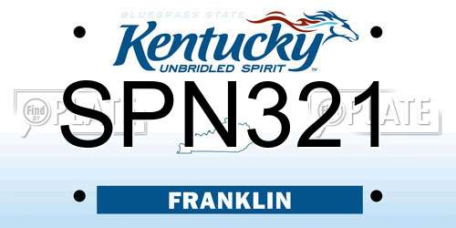 SPN321 Kentucky License Plate