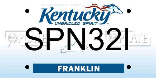 SPN32I Kentucky License Plate
