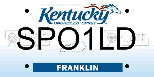 SPO1LD Kentucky License Plate