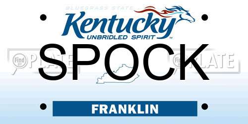 SPOCK Kentucky License Plate