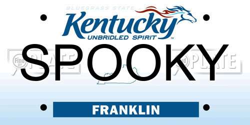 SPOOKY Kentucky License Plate