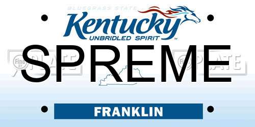 SPREME Kentucky License Plate