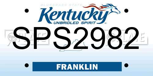 SPS2982 Kentucky License Plate