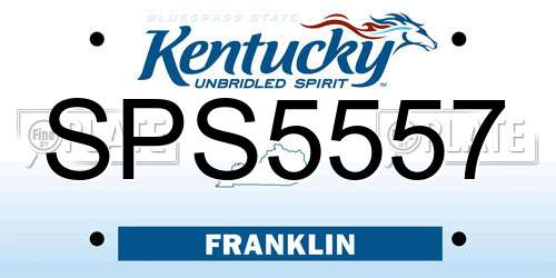 SPS5557 Kentucky License Plate