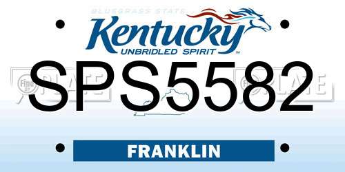 SPS5582 Kentucky License Plate
