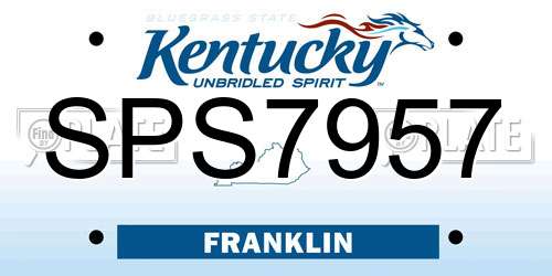 SPS7957 Kentucky License Plate