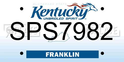 SPS7982 Kentucky License Plate