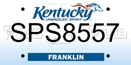 SPS8557 Kentucky License Plate