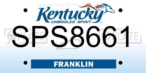 SPS8661 Kentucky License Plate