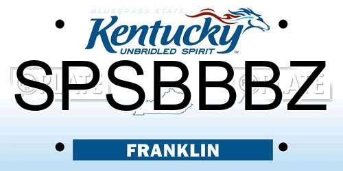 SPSBBBZ Kentucky License Plate