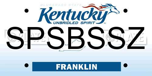 SPSBSSZ Kentucky License Plate