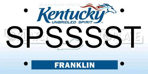 SPSSSST Kentucky License Plate