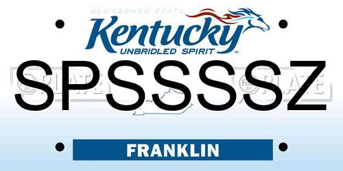 SPSSSSZ Kentucky License Plate