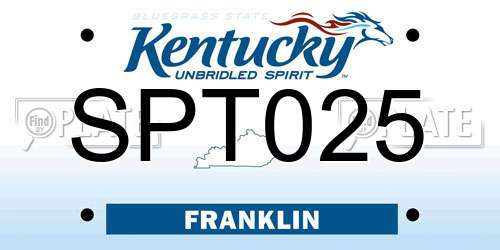 SPT025 Kentucky License Plate