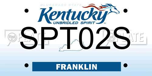 SPT02S Kentucky License Plate