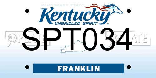 SPT034 Kentucky License Plate