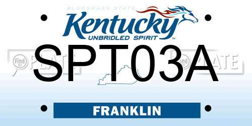 SPT03A Kentucky License Plate