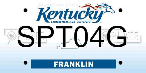 SPT04G Kentucky License Plate